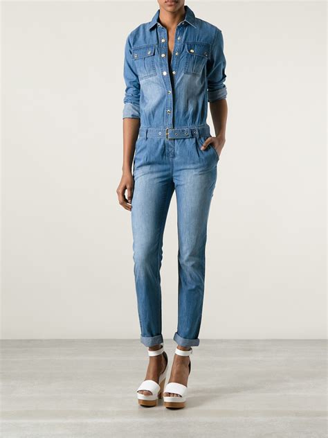 michael kors jumpsuit s|Michael Kors denim jumpsuit.